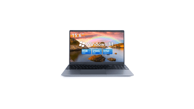 AMIAMO Laptop Computer 8GB RAM 256GB ROM 15.6" FHD Display Intel Quad-Core Processor Windows 11 USB 3.0 Bluetooth 4.2 5000mWh Battery Mini HDMI