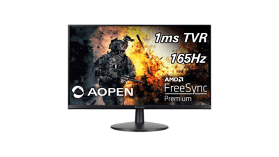 AOPEN 24MV1Y Pbmiipx 23.8" Full HD Gaming Monitor | AMD FreeSync Premium | 165Hz | 1ms | VESA & Tilt Compatible | HDMI & Display Port