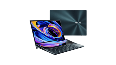 ASUS ZenBook Pro Duo 15 UX582 Laptop - 15.6” OLED 4K Touch Display - i7-12700H - 16GB - 1TB - GeForce RTX 3070 Ti - ScreenPad Plus - Windows 11 Home - Celestial Blue