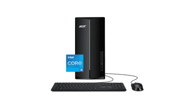 Acer Aspire TC-1760-UA92 Desktop | Intel Core i5-12400 6-Core | 12GB DDR4 | 512GB NVMe SSD | DVD | Wi-Fi 6 AX201 | Bluetooth 5.2 | Windows 11 Home