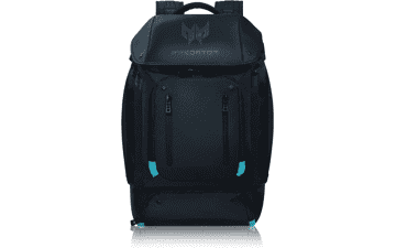 Acer Predator Gaming Backpack - Water Resistant and Tear Proof - Fits Up to 17.3" Laptop - Black with Teal Accents