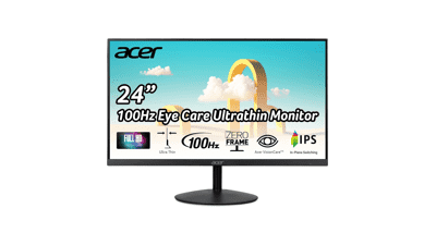 Acer SB242Y EBI 23.8" Full HD IPS Gaming Monitor | AMD FreeSync Ultra-Thin Design 100Hz 1ms (VRB) Low Blue Light Tilt HDMI & VGA Ports
