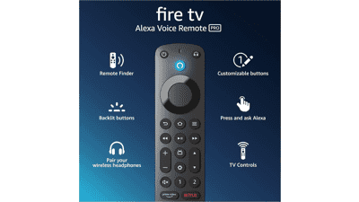 Amazon Alexa Voice Remote Pro with Remote Finder, TV Controls, Backlit Buttons - Requires Compatible Fire TV Device