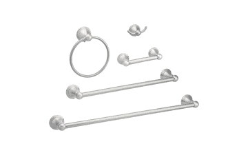Amazon Basics Bathroom Hardware Set, 5 Piece, Satin Nickel