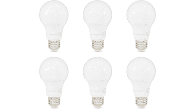 Amazon Basics Dimmable LED Light Bulb, Soft White, 6-Pack