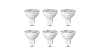 Amazon Basics MR16 LED Light Bulb, Daylight White, Dimmable, 6-Pack