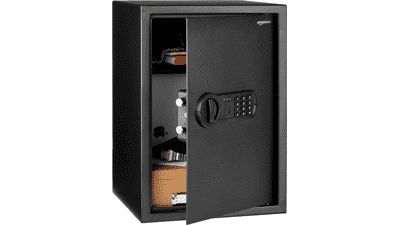 Amazon Basics Steel Electronic Safe with Programmable Keypad Lock, 1.8 Cubic Feet, Black