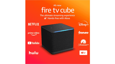 Amazon Fire TV Cube - Hands-free Streaming Device with Alexa - Wi-Fi 6E - 4K Ultra HD