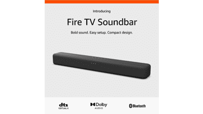 Amazon Fire TV Soundbar - 2.0 Speaker with DTS Virtual:X and Dolby Audio - Bluetooth Connectivity