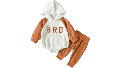 Baby Boy Sweater Romper Hoodie and Pants 2PCS Outfit Set