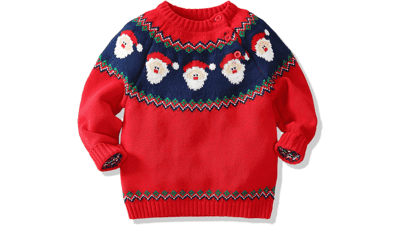 Baby Sweater Knit Christmas Sweatshirt Little Kids Pullover Winter Warm Tops