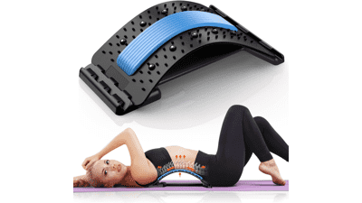 Back Stretcher for Lower and Upper Back Pain Relief, 3 Level Device for Herniated Disc, Scoliosis, Spine Decompression Support