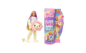 Barbie Cutie Reveal Doll with Blonde Hair & Lion Plush Costume - 10 Surprises, Accessories & Pet