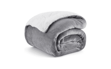 Bedsure Sherpa Fleece Throw Blanket for Couch - Thick and Warm Winter Blanket - Soft and Fuzzy Sofa Throw - Grey - 50x60 Inches