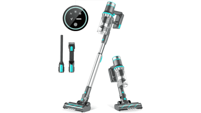 Belife BVC11 Cordless Vacuum Cleaner - 25Kpa 380W Brushless Stick Vacuum - Lightweight for Home Hardwood Floor Carpet Pet Hair - Max 40mins Runtime - LED Touch Display (Blue)
