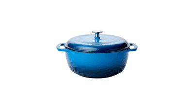 Blue Enameled Cast Iron Covered Round Dutch Oven - 6-Quart