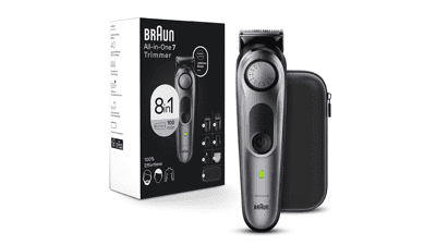 Braun All-in-One Style Kit Series 7 7410 - 8-in-1 Trimmer for Men with Beard, Body Trimmer, Hair Clippers & More - Waterproof