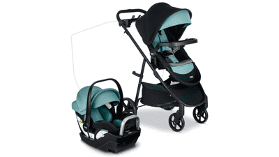 Britax Willow Brook S+ Baby Travel System with Infant Car Seat and Stroller Combo - Alpine Base, ClickTight Technology, SafeWash Insert and Cover - Jade Onyx