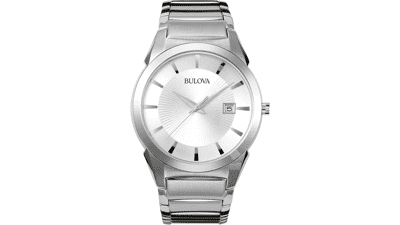 Bulova Men's 3-Hand Calendar Date Quartz Watch with Patterned Dial - 38mm Style