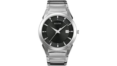 Bulova Men's 3-Hand Calendar Date Quartz Watch with Patterned Dial - 38mm