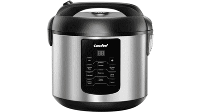 COMFEE' 6-in-1 Stainless Steel Multi Cooker, 2 QT, 8 Cups Cooked, Brown Rice, Quinoa, Oatmeal, 6 One-Touch Programs