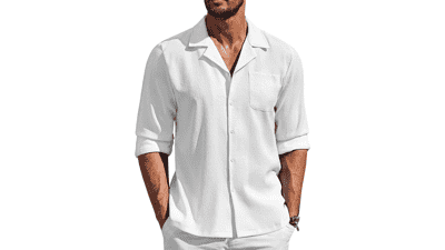 COOFANDY Men's Long Sleeve Wrinkle Free Casual Button Down Shirt