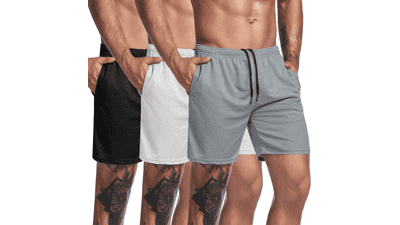COOFANDY Men's Workout Gym Shorts - Mesh Athletic Lightweight Bodybuilding Training Short Pants with Pockets