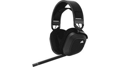 CORSAIR HS80 RGB Wireless Gaming Headset - Dolby Atmos - Lightweight Comfort - Broadcast Quality Mic - iCUE Compatible - PC, Mac, PS5, PS4 - Black