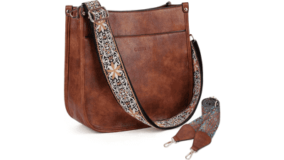Caitina Crossbody Bag - Vegan Leather Hobo Handbag with Adjustable Straps