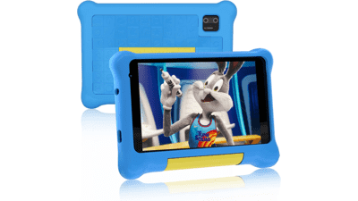Cheerjoy Kids Tablet 7 inch, Android 12, 32GB ROM, 128GB Expand, Parental Control, Pre-Installed Kids Software, Dual Camera, Learning Tablet with Proof Case for Toddlers - Blue