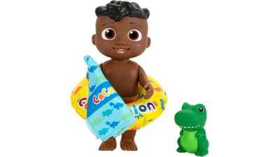 Cocomelon Splish Splash Cody Doll with Dino Bath Squirter and Water Accessories - Water Play - Toys for Kids and Preschoolers