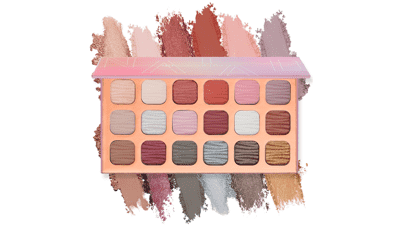 Color Nymph 18 Colors Eyeshadow Palette - Highly Pigmented Matte and Shimmer Makeup Palette with Large Mirror for Teens Girls - Blendable Waterproof Eyeshadow (Pink)