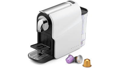 Compact Capsule Coffee Maker for Nespresso Original Pods - 20 Bar High Pressure Pump - Removable Water Tank - Adjustable Cup Tray - 1350W