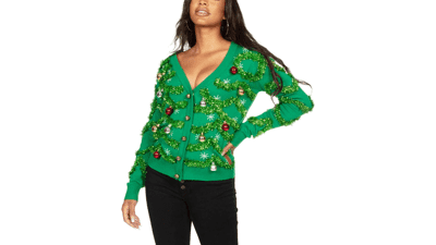 Cute Cardigan Ugly Christmas Sweaters for Women - Fun Patterns and Animals