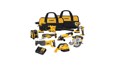 DEWALT 20V MAX Power Tool Combo Kit - 10-Tool Cordless Set with 2 Batteries and Charger