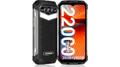 DOOGEE S100 PRO Rugged Smartphone 2023, 22000mAh 20GB+256GB, 130LM Camping Light, 120Hz Android 12, Unlocked 4G Phone
