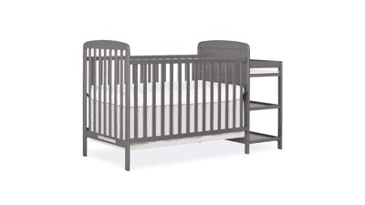 Dream On Me Anna 3-in-1 Crib and Changing Table Combo in Steel Grey