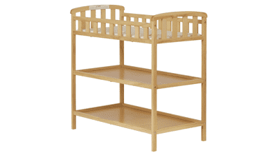 Dream On Me Emily Changing Table - Natural, 1" Changing Pad, Two Shelves, Portable Station