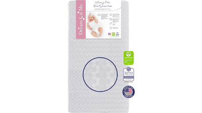 Dream On Me Honeycomb Orthopedic Firm Fiber Crib Mattress, Greenguard Gold and JPMA Certified, 5” Fiber Core Support, Waterproof Vinyl Cover