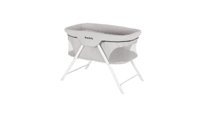 Dream On Me Traveler Portable Bassinet - Cloud Grey, Lightweight and Breathable Mesh Design