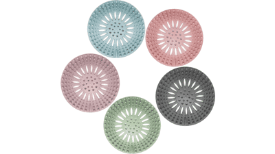 Durable Silicone Hair Catcher for Shower Drain - Easy to Install and Clean - 5 Pack
