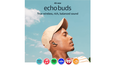 Echo Buds (2023 Release) | True Wireless Bluetooth 5.2 Earbuds with Alexa, Multipoint, 20H Battery, Fast Charging | Black