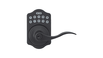 Electronic Keypad Entry Lever Door Lock - Matte Black - 7.83 cm x 12.91 cm