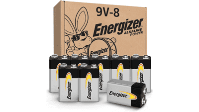Energizer Alkaline Power 9 Volt Batteries - 8 Pack