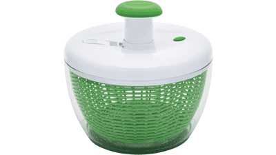 Farberware Pro Pump Spinner with Bowl, Colander and Draining System - Large 6.6 quart, Green