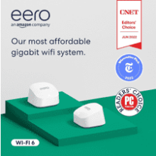 Fast and Reliable Gigabit Speeds | Connect 75+ Devices | Coverage up to 3,000 sq. ft. | Amazon eero 6+ Mesh Wi-Fi System (2-Pack, 2022 Release)