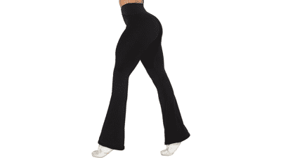 Flare Leggings with Tummy Control and Wide Leg for Women