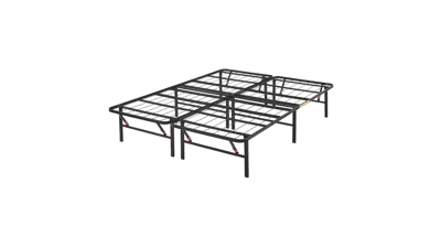 Foldable Metal Platform Bed Frame - Tool Free Setup - 14 Inches High - Sturdy Steel Frame - King Size - Black