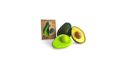 Food Huggers Avocado Huggers | 2pc Silicone Reusable Avocado Savers with Pit Storage | BPA Free, Dishwasher Safe Holder | Large & Small Set