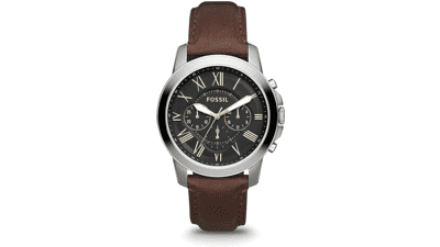 Fossil Grant Men's Chronograph Watch with Leather or Stainless Steel Band
